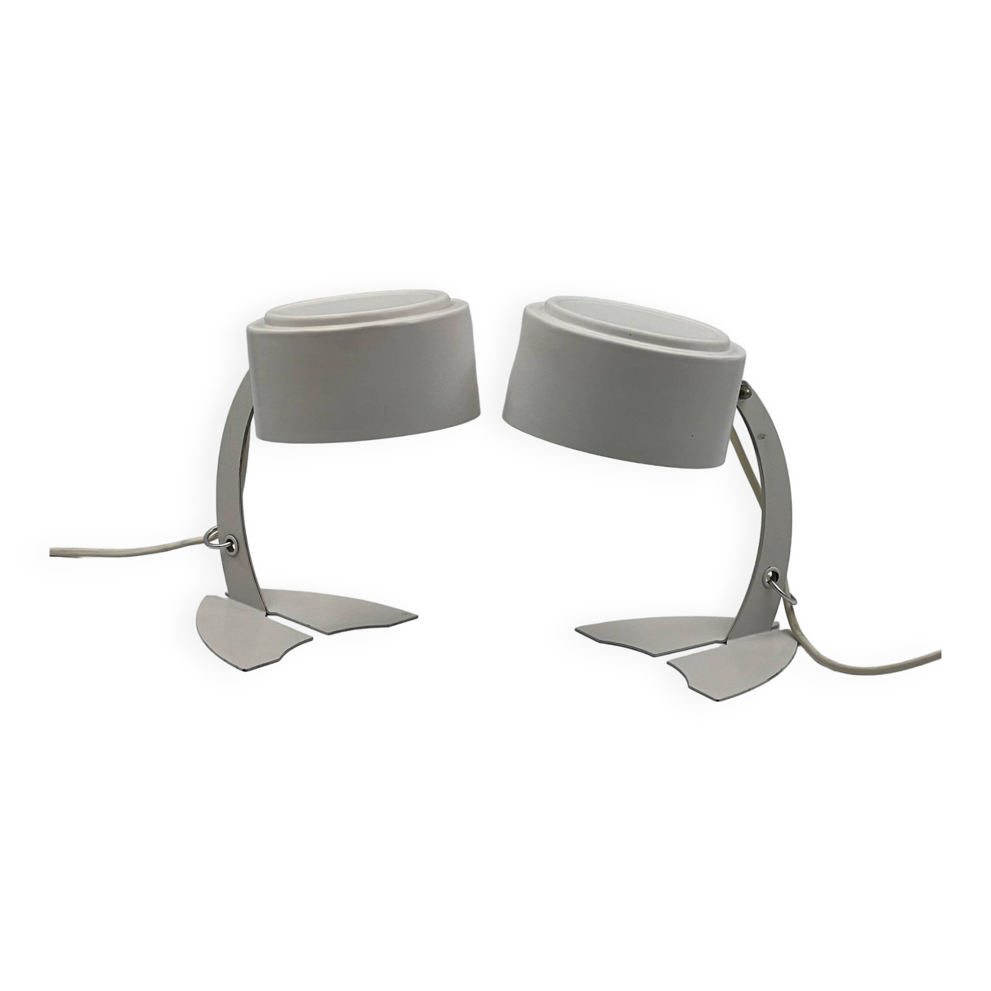 Iconic pair of targetti sankey table lamps - avantgarde italian lighting 70s