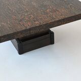 Brutalist square shaped coffee table Mid-Century France 1970