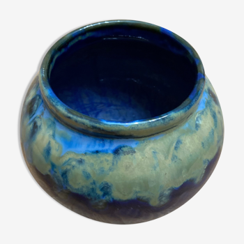 Blue ceramic round pot