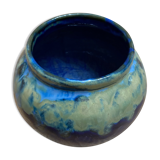 Blue ceramic round pot