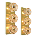 Pair of wall sconces in crystal designed by Sciolari for Peill & Putzler.