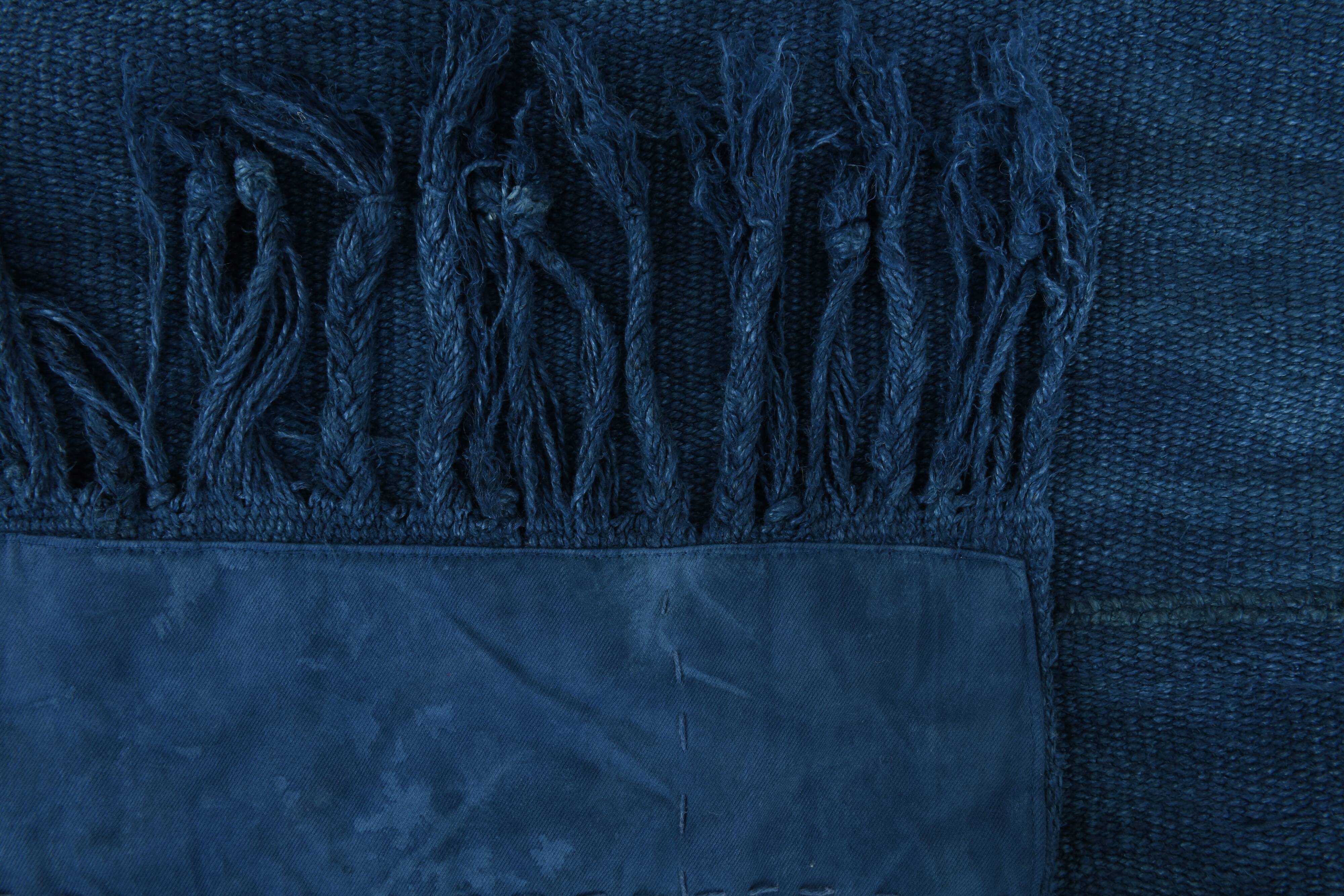 Shades Of Blue Vintage Kilim Rug, 144x207Cm