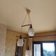 Large suspension boomerang teak , Philips design Louis Kalff ( 114 cm )