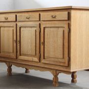 Vintage 1970s Danish Oak Low Cabinet / Sideboard, Henning Kjærnulf style