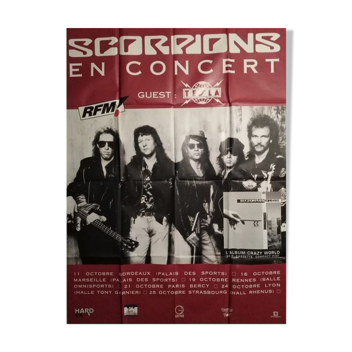 Affiche concert Scorpion vintage 120x160