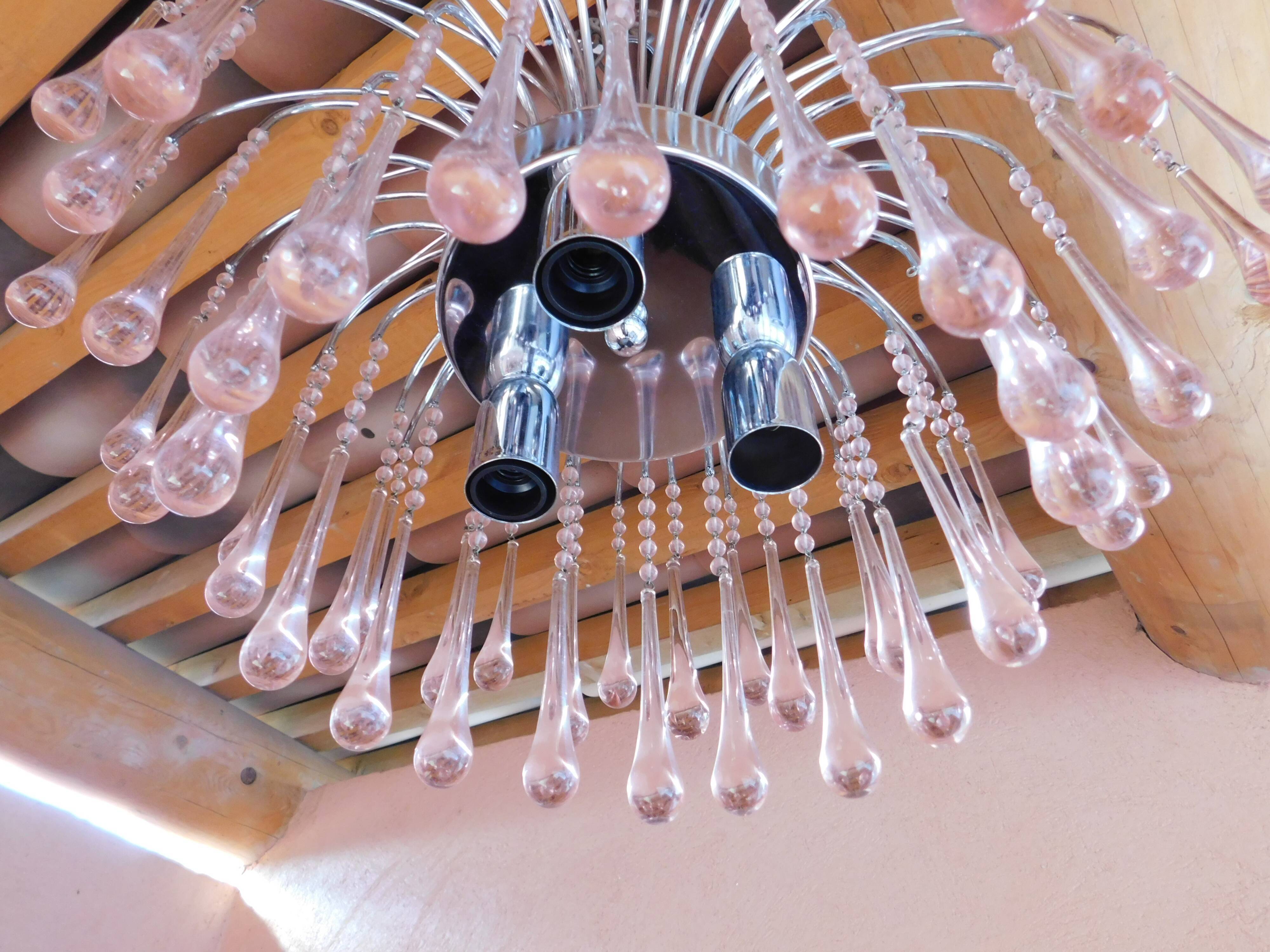 Chandelier Murano Venini tassels drops