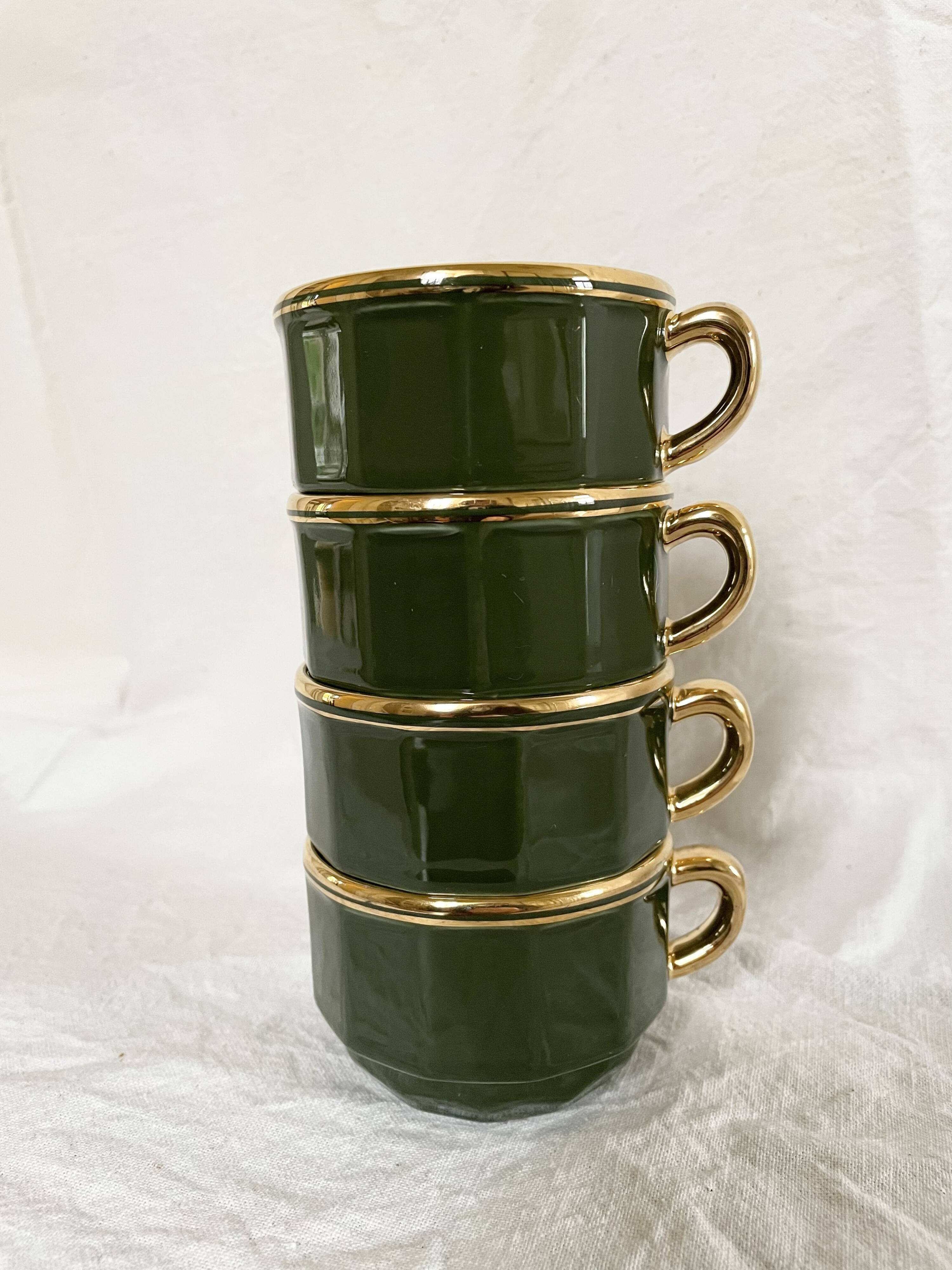 Coffee cups Bistrot Yves Deshoulieres Apilco empire green