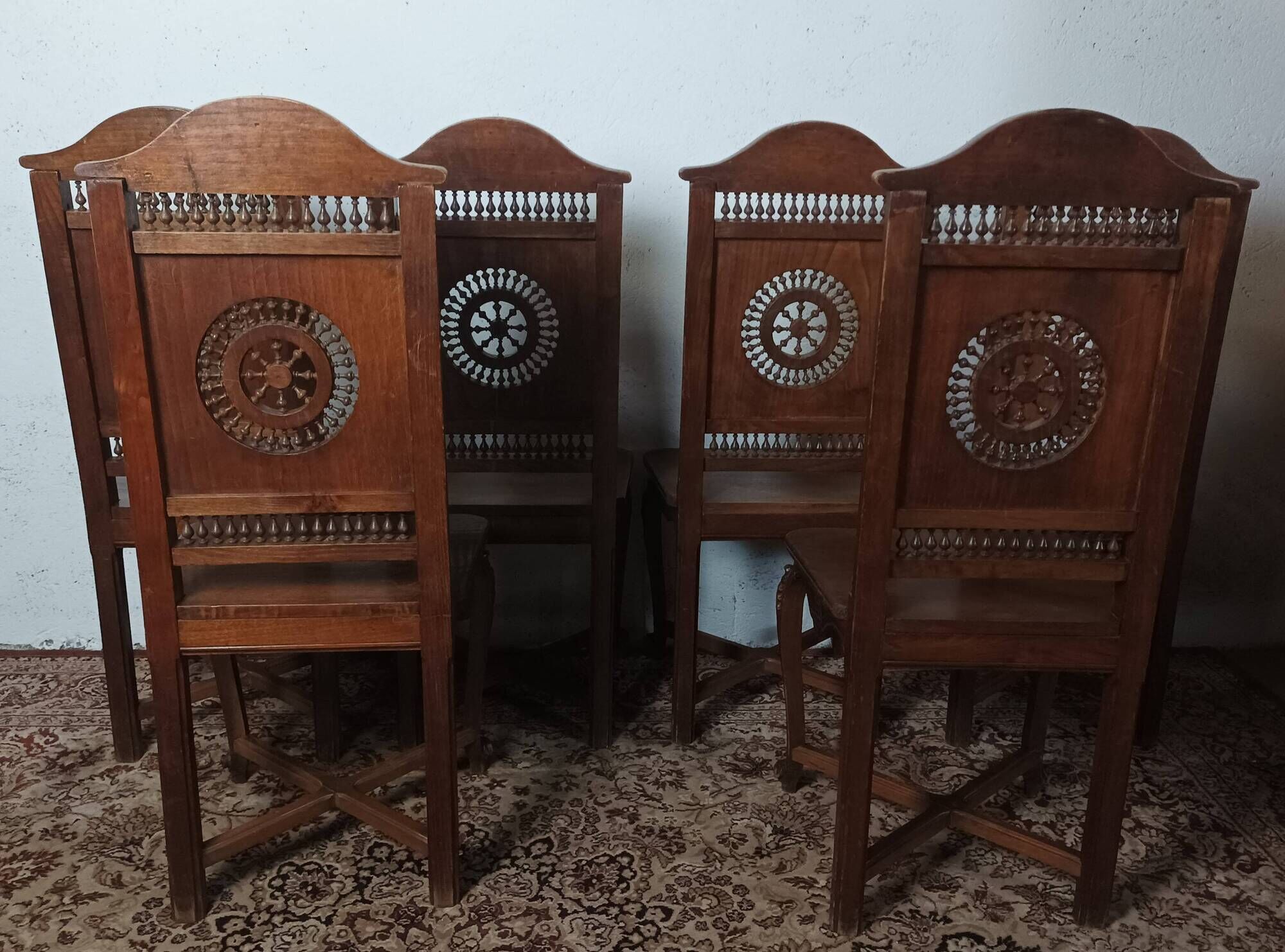 Set of 6 Art Deco oak chairs