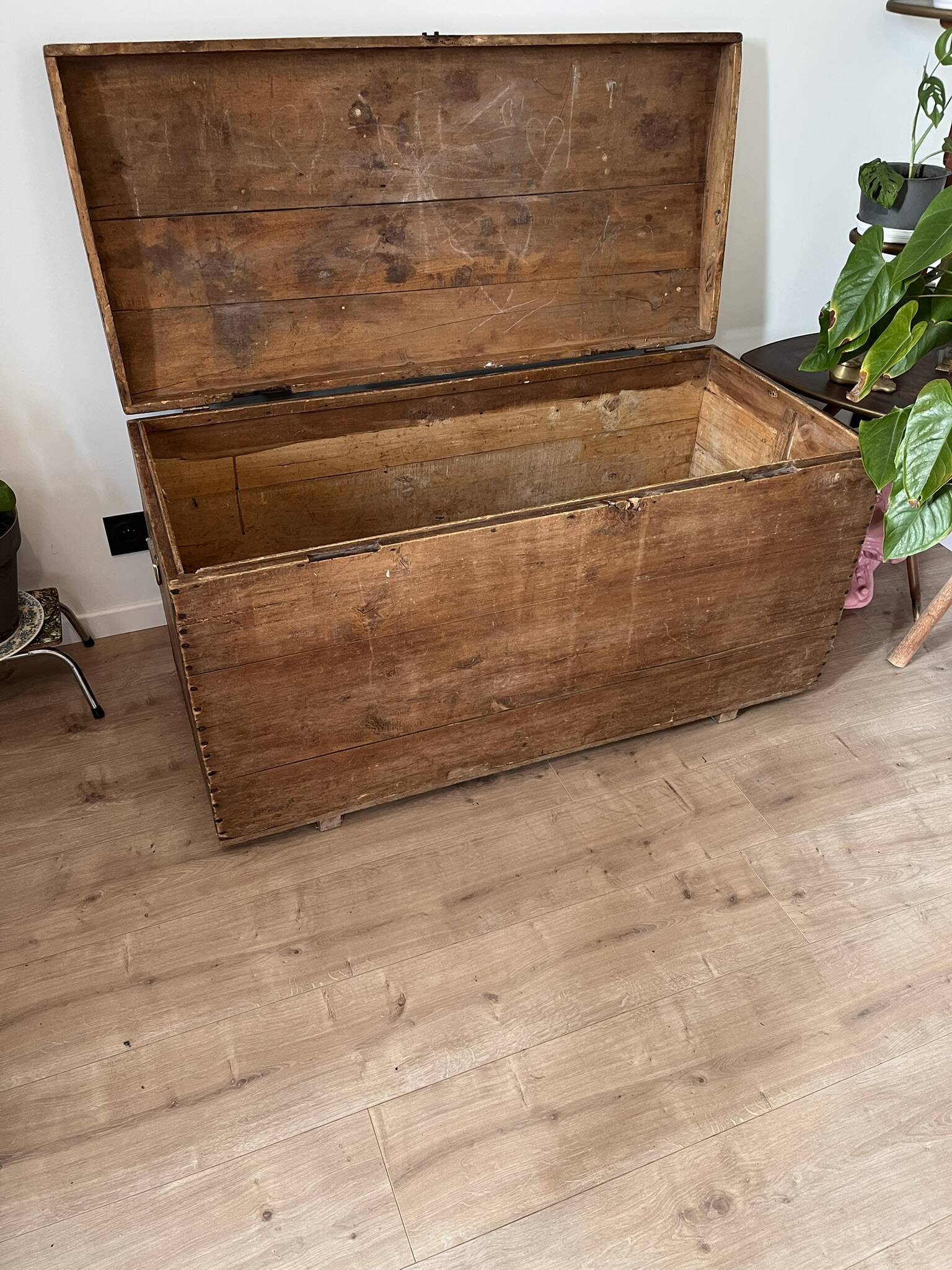 Vintage wooden trunk