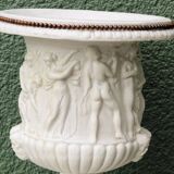 Pair of Medicis Borghese vases in porcelain biscuit and brass.