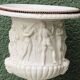 Pair of Medicis Borghese vases in porcelain biscuit and brass.