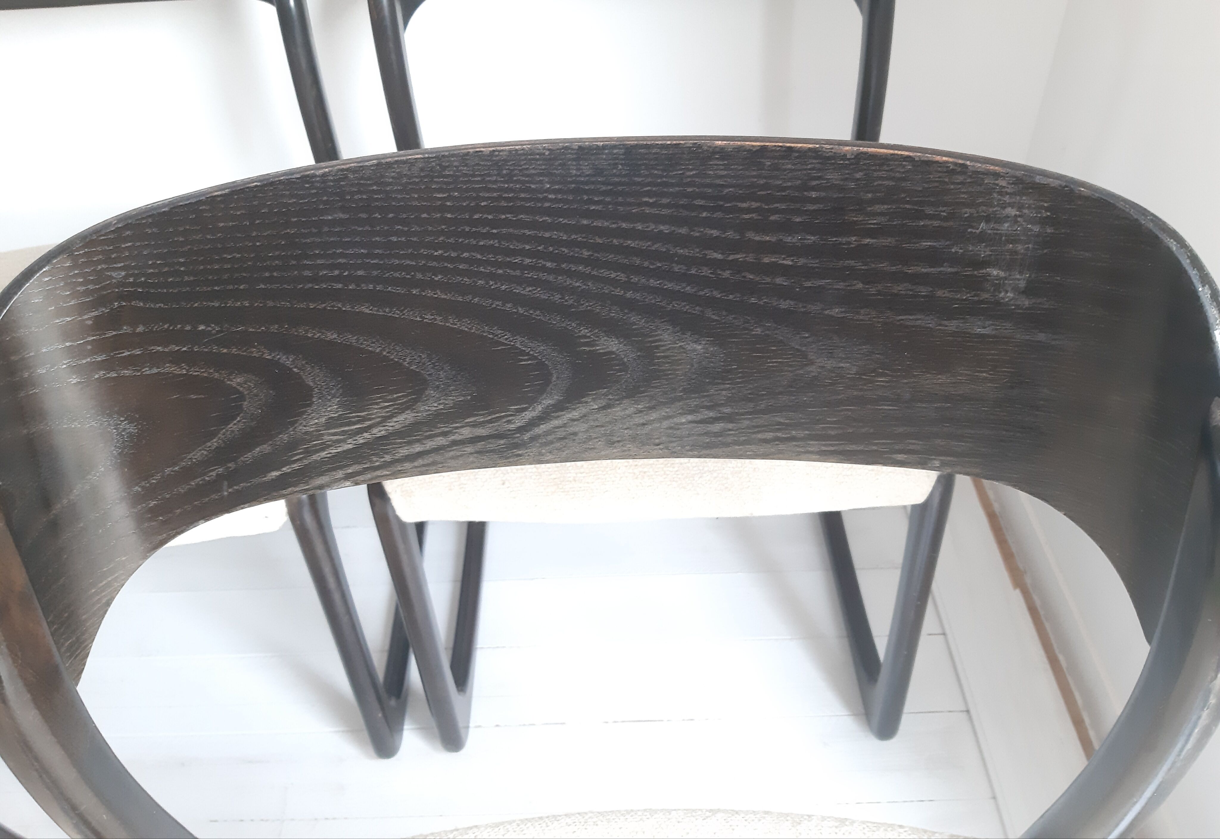 Duo of sleigh chairs