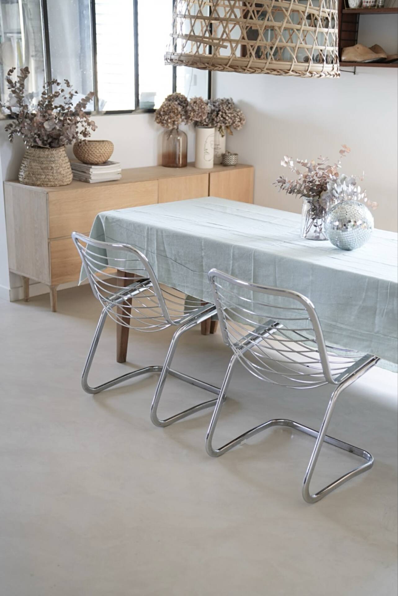 Lot 2 chaises métal chromé Gastone Rinaldi