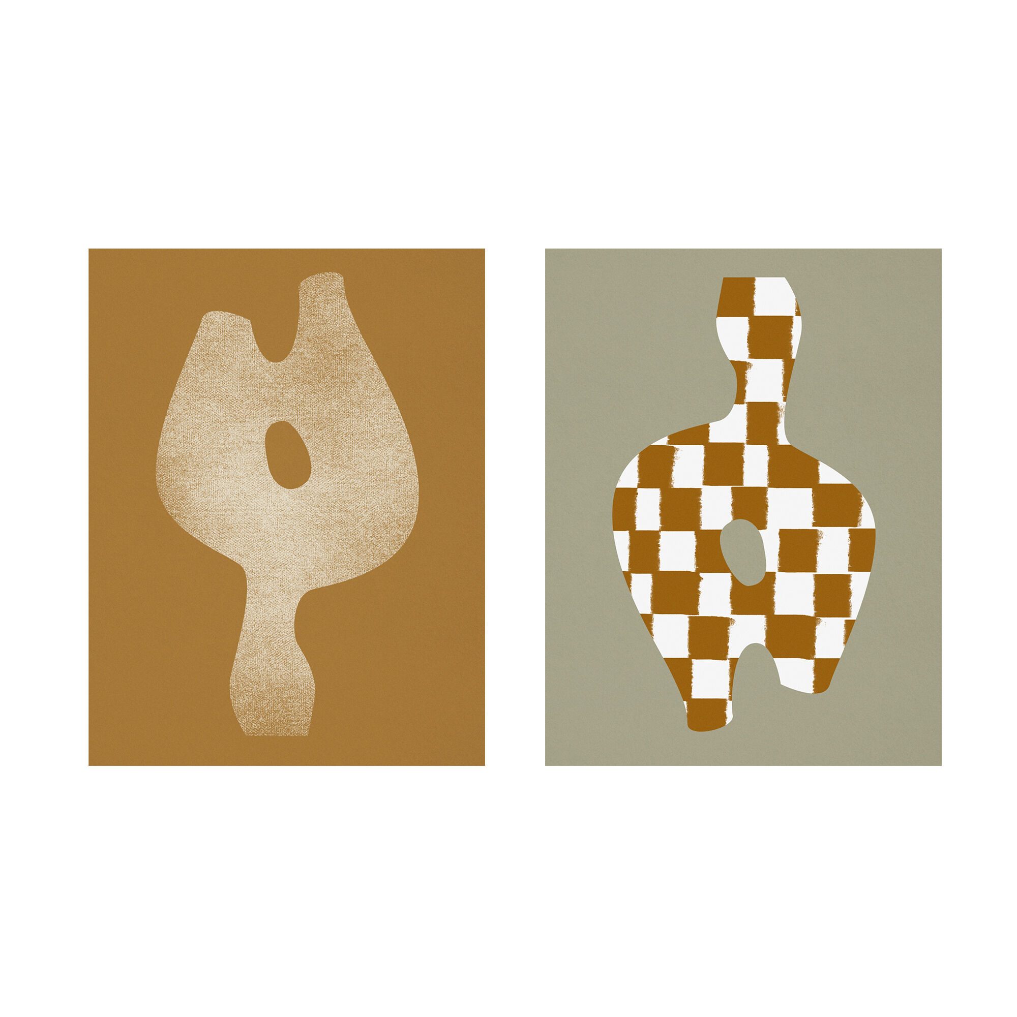 Pair of prints, checkered wall art set of two, 50x70cm