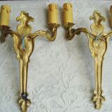 Appliques bronze anciennes style rocaille
