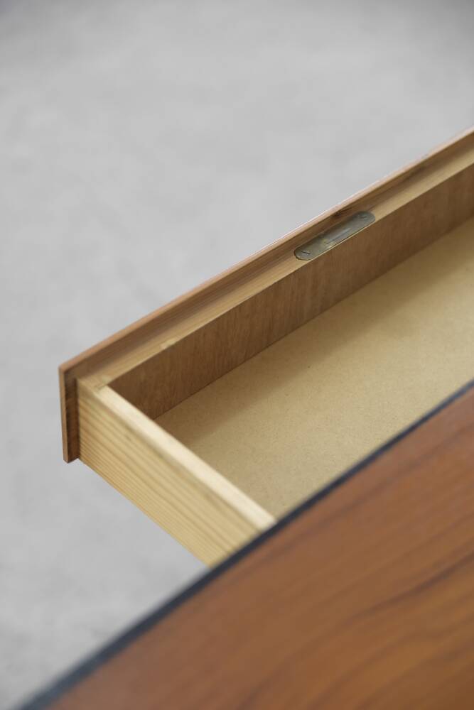 Vintage Swedish teak desk, mid-century modern, 1960s.