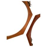Vintage octagonal teak mirror in scandinavian style, Italy 1960 's