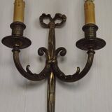 Pair French Louis XV Ribbons And Bows Bronze Double Wall Lights 5411