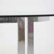 Table à diner ronde 120 cm verre et acier chromé 70