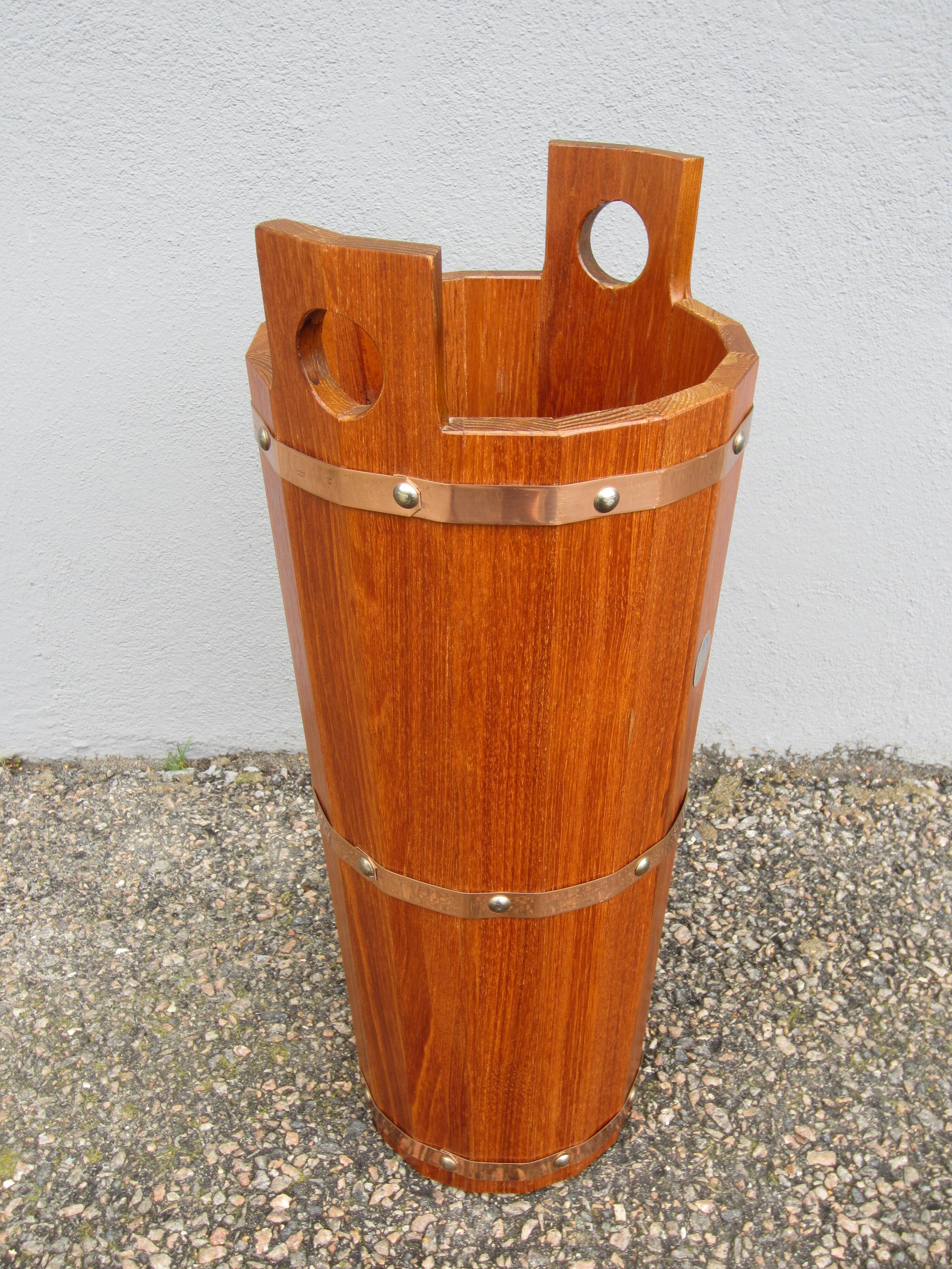 Scandinavian teak umbrella stand by JH Sävsjö