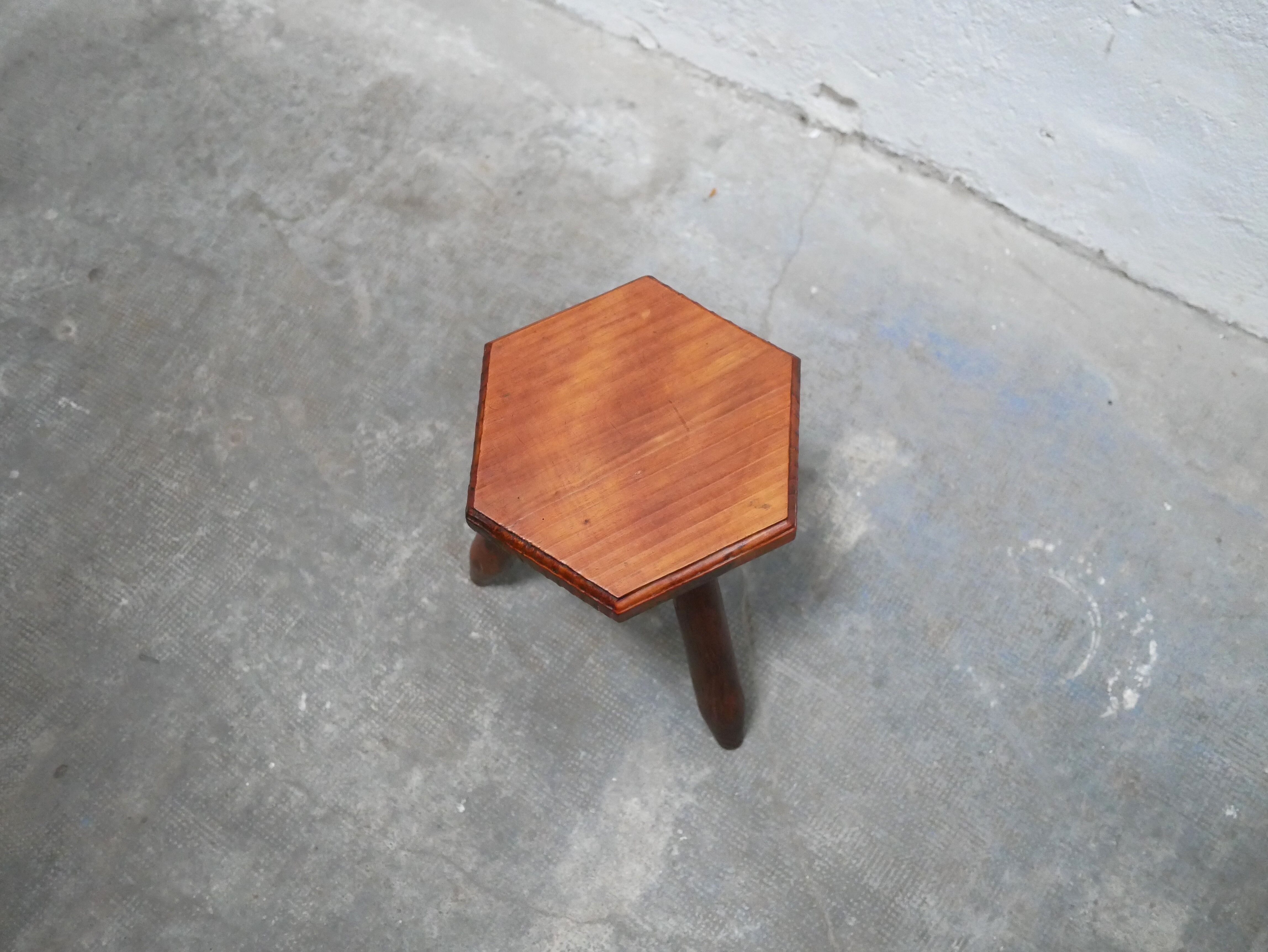 Vintage wooden tripod stool