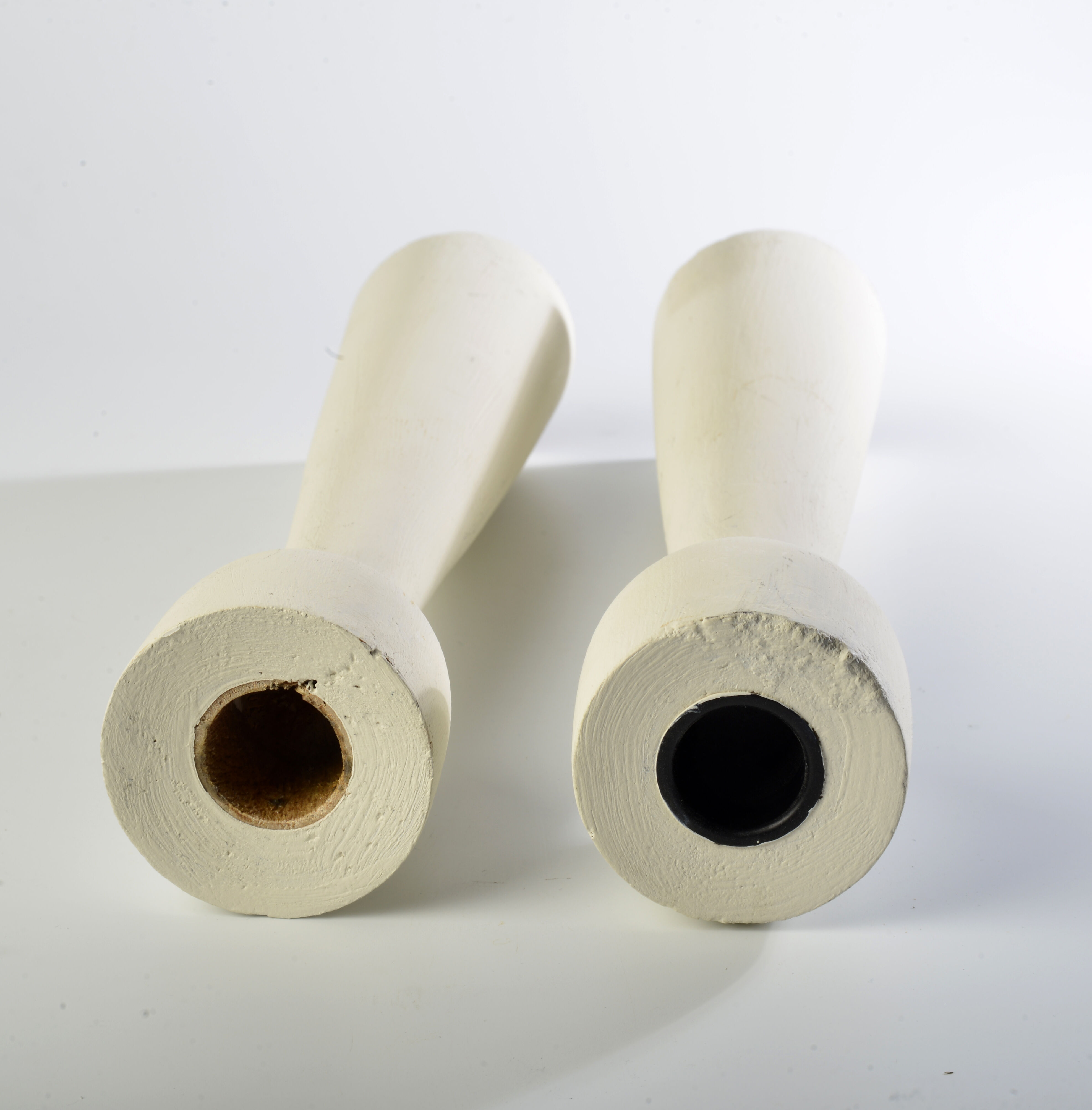 Pair of Scandinavian wood candle holders
