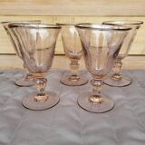 Set of 5 Biot bubble stem glasses H 15 cm, pink color