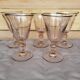 Set of 5 Biot bubble stem glasses H 15 cm, pink color