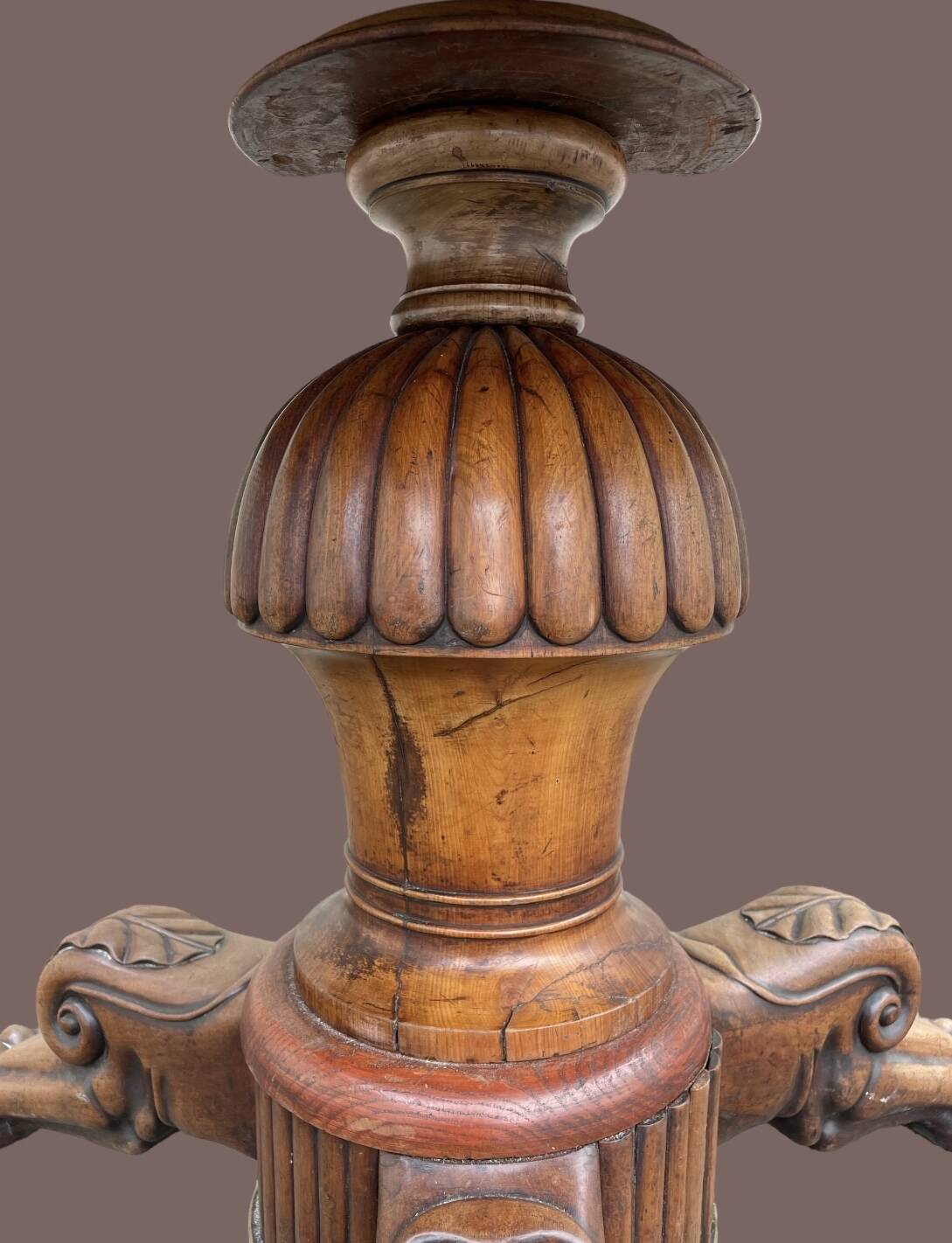 Drum table, 19th century mahogany pedestal table