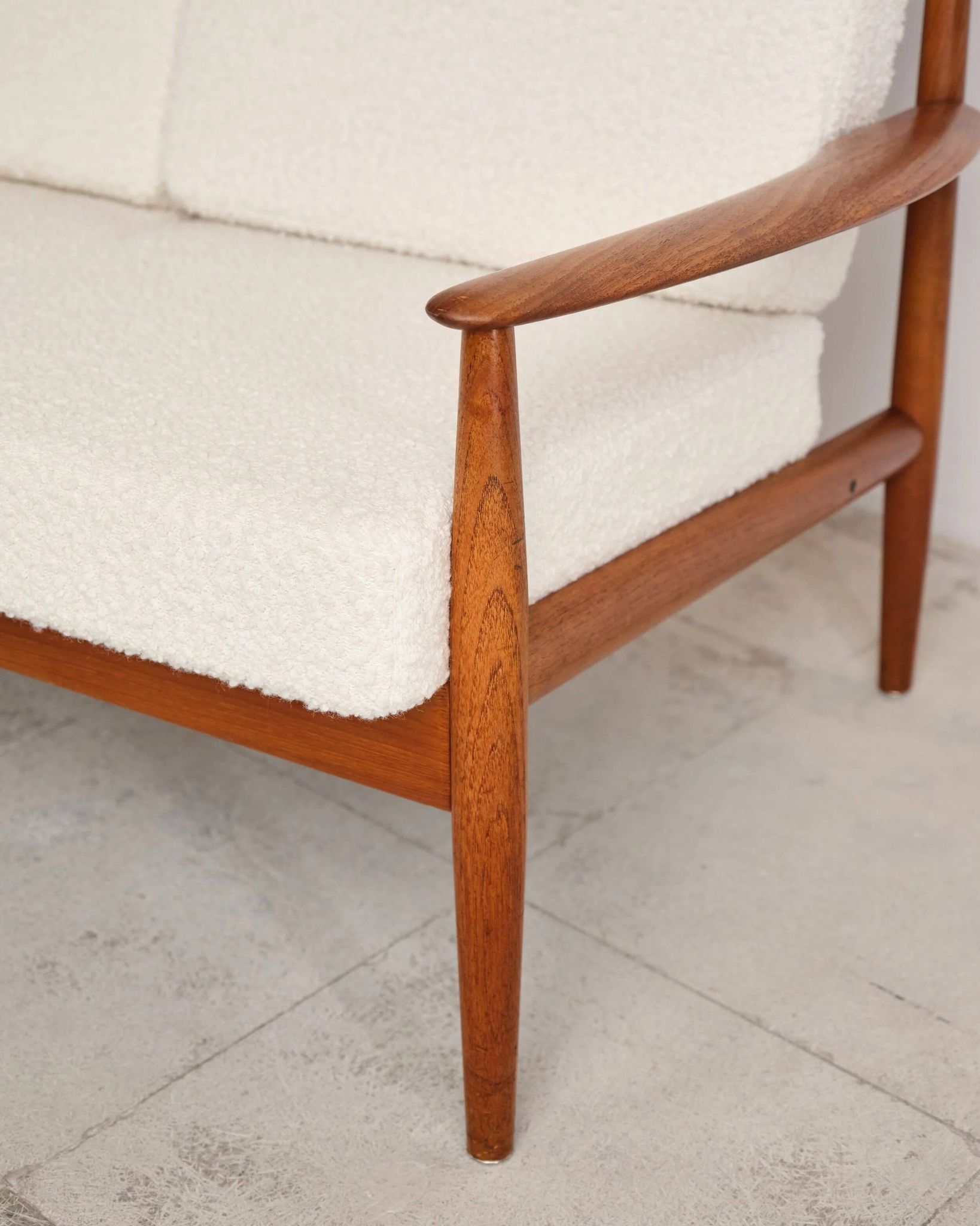 Three-seater sofa model 118 in teak by Grete Jalk, Denmark, 1950s.