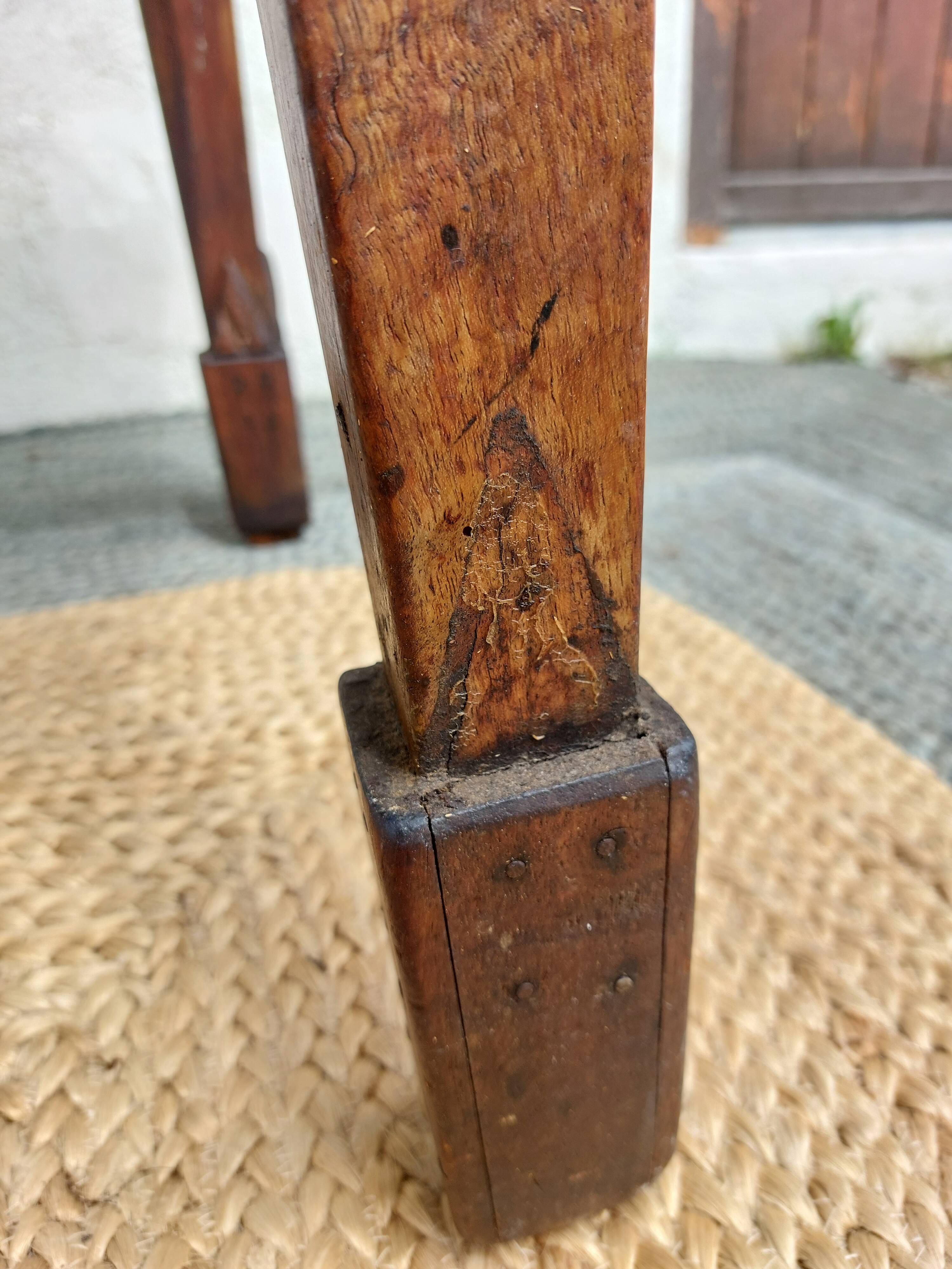 brutalist wooden table
