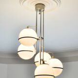 Italian space age cascading globe chandelier 1960s