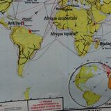 Old school map Vidal Lablache planisphere N° 322