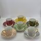 Set of 6 multicoloured moka cups in Limoges fine porcelain.