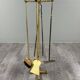 Brass fireplace set, Louis XVI style, fire screen, companion set and holder.