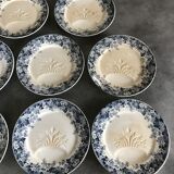 Set of 8 old asparagus plates model récamier sarreguemines & digoin
