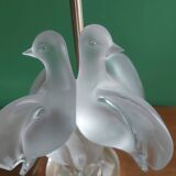 Crystal lamp Lalique with two doves model Ariane