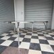 Vintage glass and chrome table