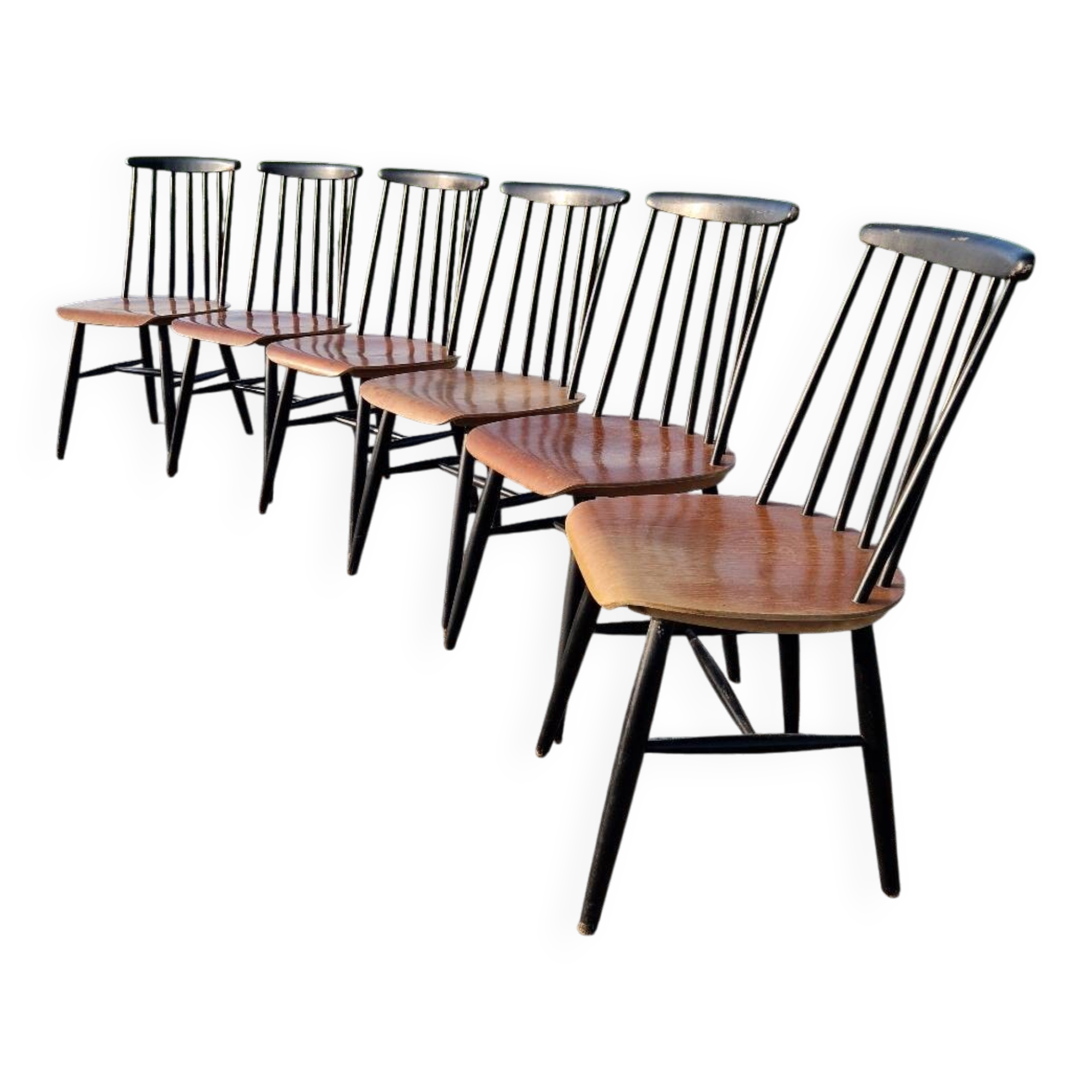 Set of 6 Fannett Scandinavian chairs by Ilmari Tapiovaara 1960.