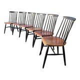 Set of 6 Fannett Scandinavian chairs by Ilmari Tapiovaara 1960.