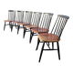Set of 6 Fannett Scandinavian chairs by Ilmari Tapiovaara 1960.