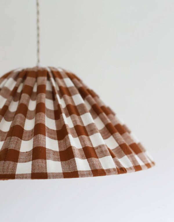 Suspension textile  conique gros carreaux Malala ''terra
