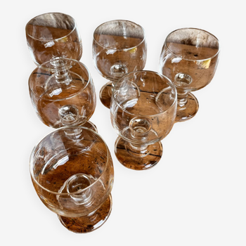 Set of 6 thick stemmed glasses