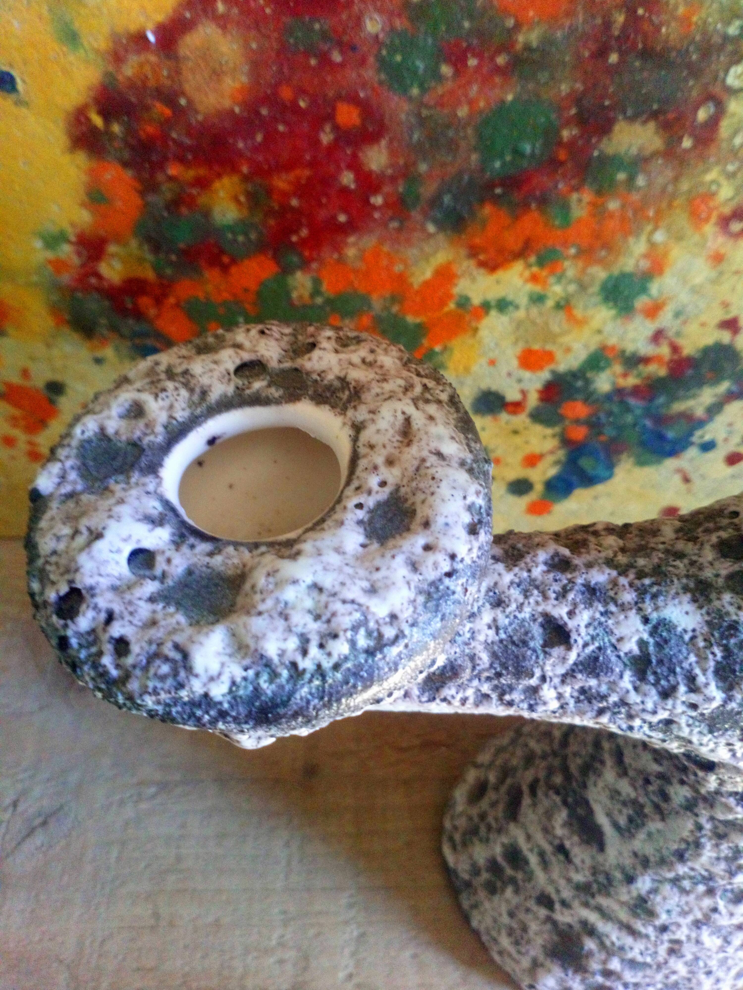 Ceramic scum three-branched lava candlestick