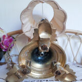 Bedside lamp, table, cherub in gilded brass