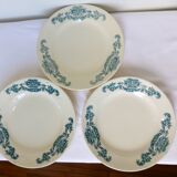 3 Longchamp ironstone flat plates, Lutèce model