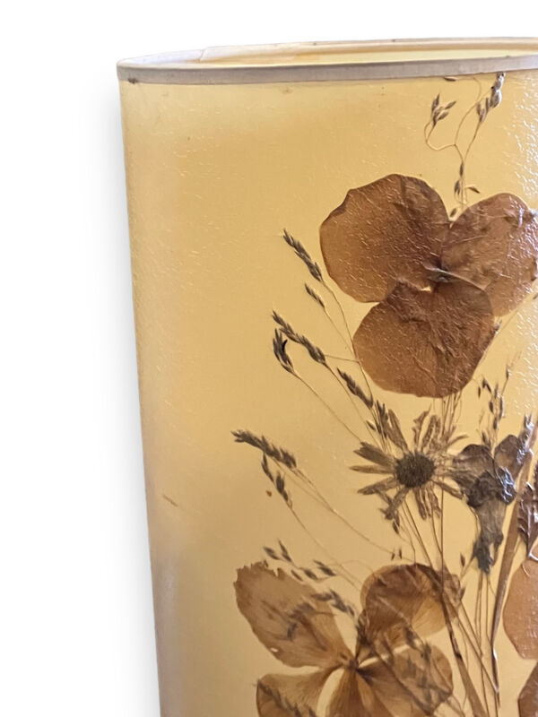 Lampe rouleau fleurs séchés années 1960