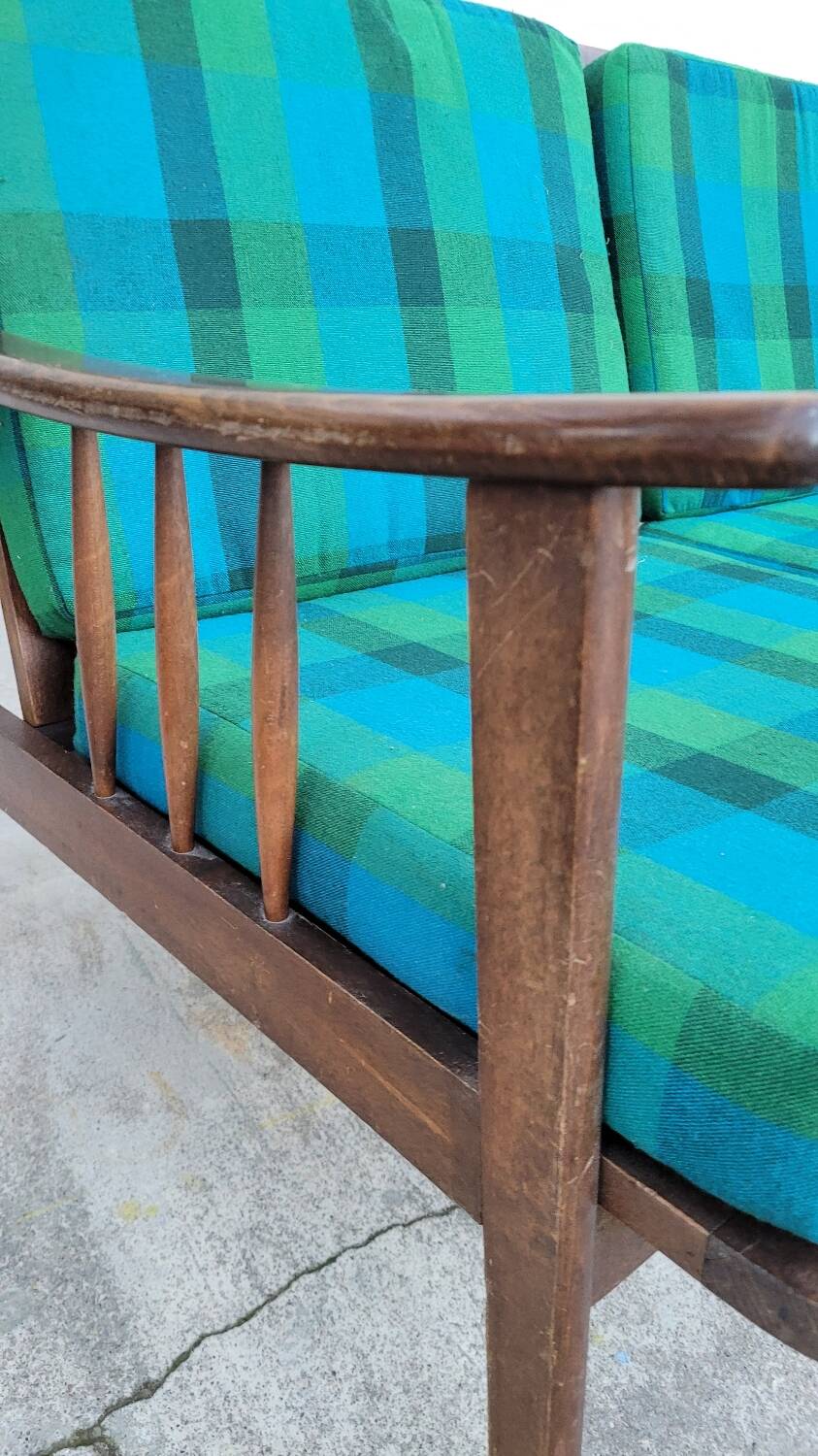 Vintage Scandinavian 2-seater sofa bench - 1950s