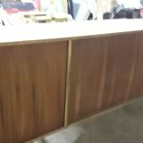 Low bronze marquèterie and marble top