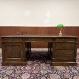 Large Classic English Oak Desk Partnerdesk